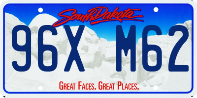 SD license plate 96XM62