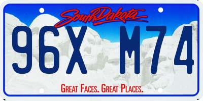 SD license plate 96XM74