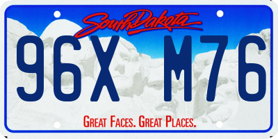 SD license plate 96XM76