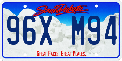 SD license plate 96XM94