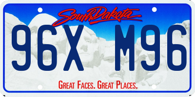 SD license plate 96XM96