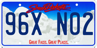 SD license plate 96XN02