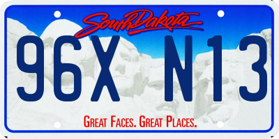 SD license plate 96XN13