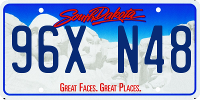 SD license plate 96XN48