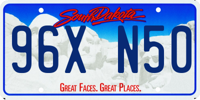 SD license plate 96XN50