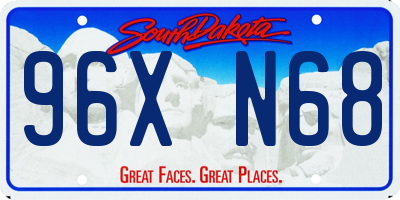 SD license plate 96XN68