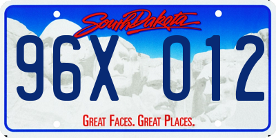 SD license plate 96XO12