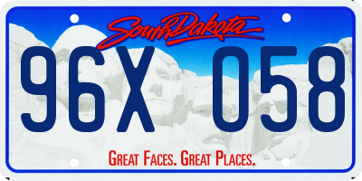 SD license plate 96XO58