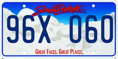 SD license plate 96XO60