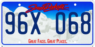 SD license plate 96XO68