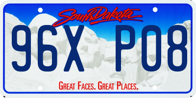 SD license plate 96XP08