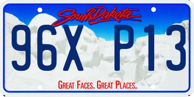 SD license plate 96XP13
