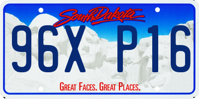 SD license plate 96XP16