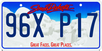 SD license plate 96XP17