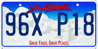 SD license plate 96XP18