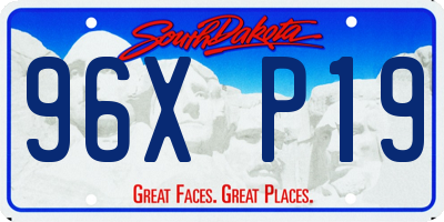 SD license plate 96XP19