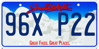 SD license plate 96XP22