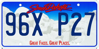 SD license plate 96XP27