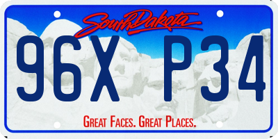 SD license plate 96XP34