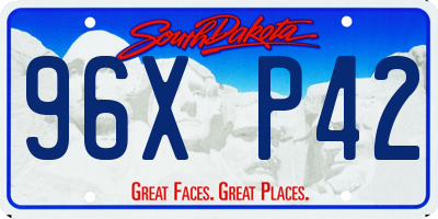 SD license plate 96XP42