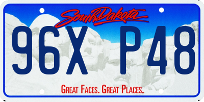 SD license plate 96XP48