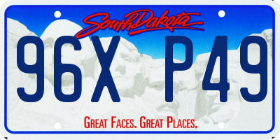 SD license plate 96XP49