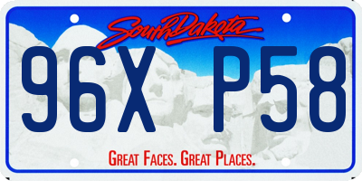 SD license plate 96XP58