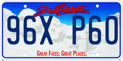 SD license plate 96XP60