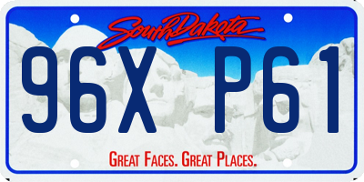 SD license plate 96XP61