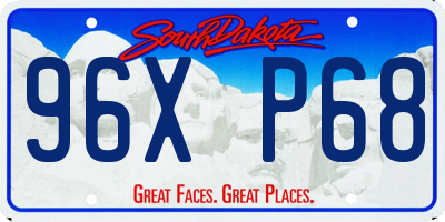 SD license plate 96XP68
