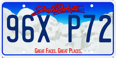 SD license plate 96XP72