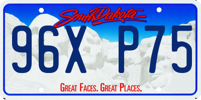 SD license plate 96XP75