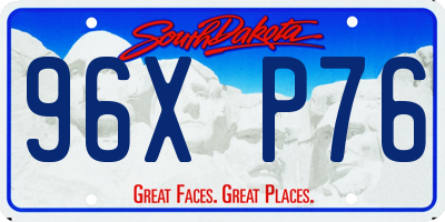 SD license plate 96XP76