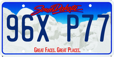SD license plate 96XP77