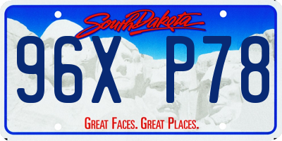SD license plate 96XP78