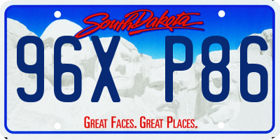 SD license plate 96XP86