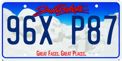 SD license plate 96XP87