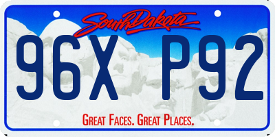 SD license plate 96XP92