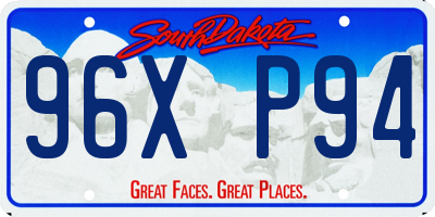 SD license plate 96XP94