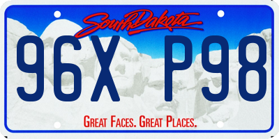 SD license plate 96XP98
