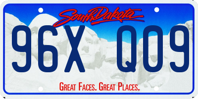 SD license plate 96XQ09