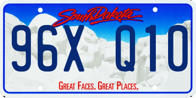 SD license plate 96XQ10