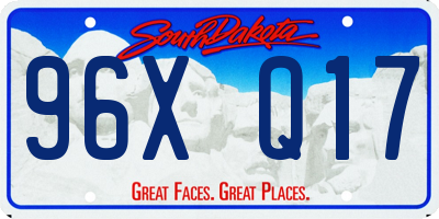 SD license plate 96XQ17