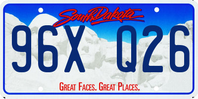 SD license plate 96XQ26