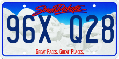 SD license plate 96XQ28