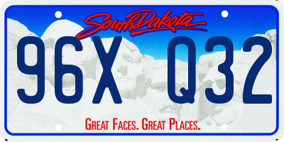 SD license plate 96XQ32
