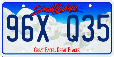 SD license plate 96XQ35