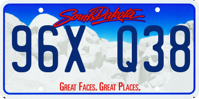 SD license plate 96XQ38