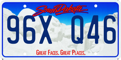 SD license plate 96XQ46