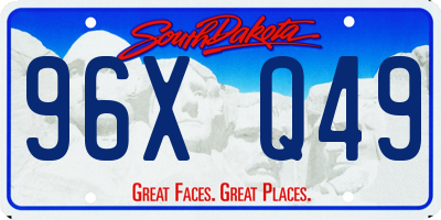 SD license plate 96XQ49